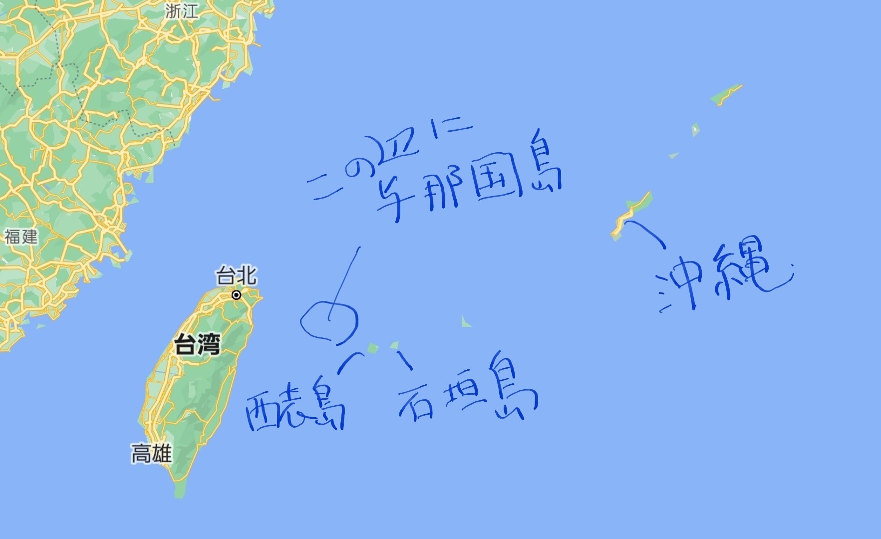 台湾周辺地図