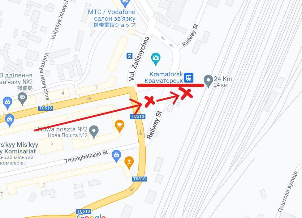 クラマトルスク駅周辺地図
